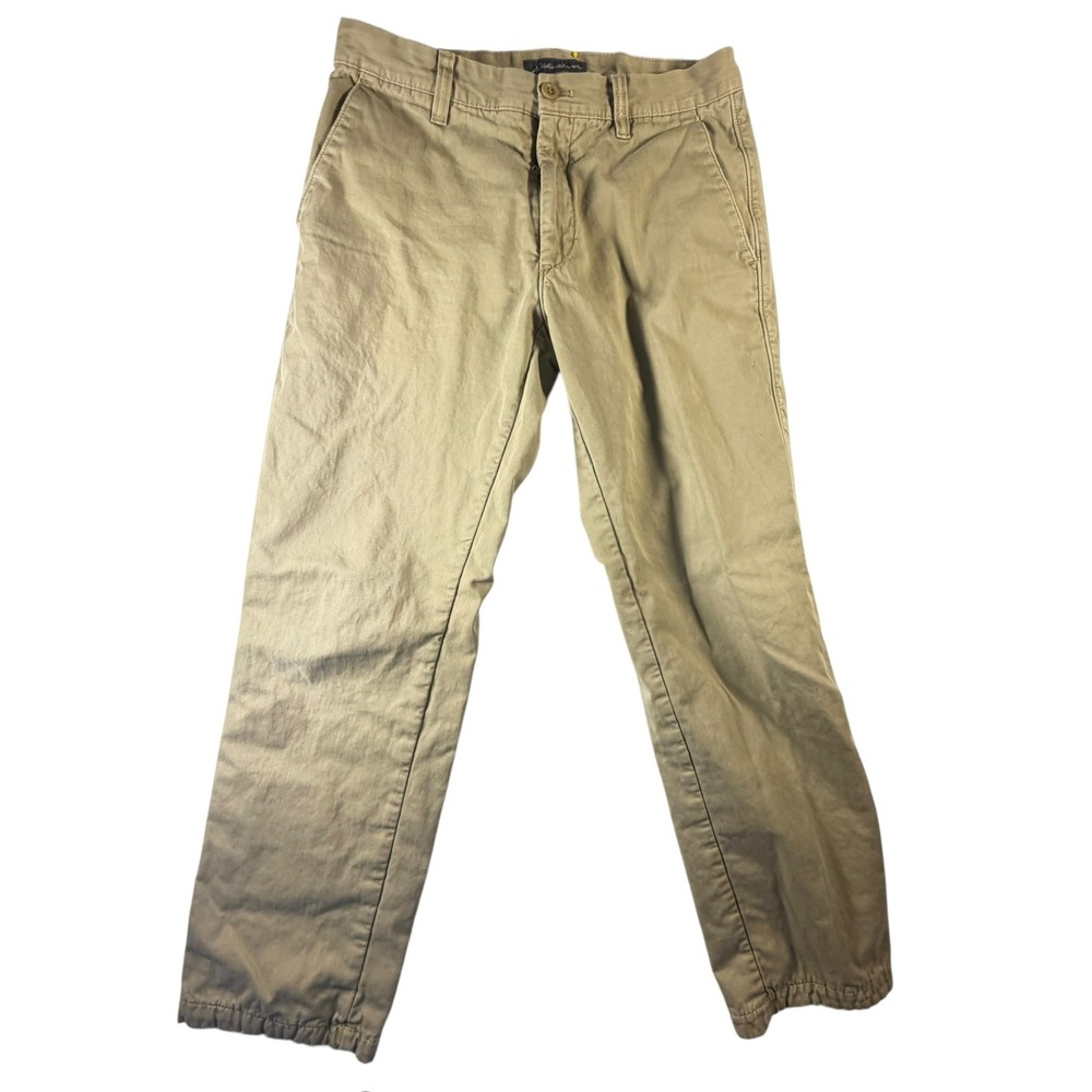 Eddie Bauer Flannel Lined Chinos Mens 32x32 Khaki Tan Good Plaid Insulated Pants